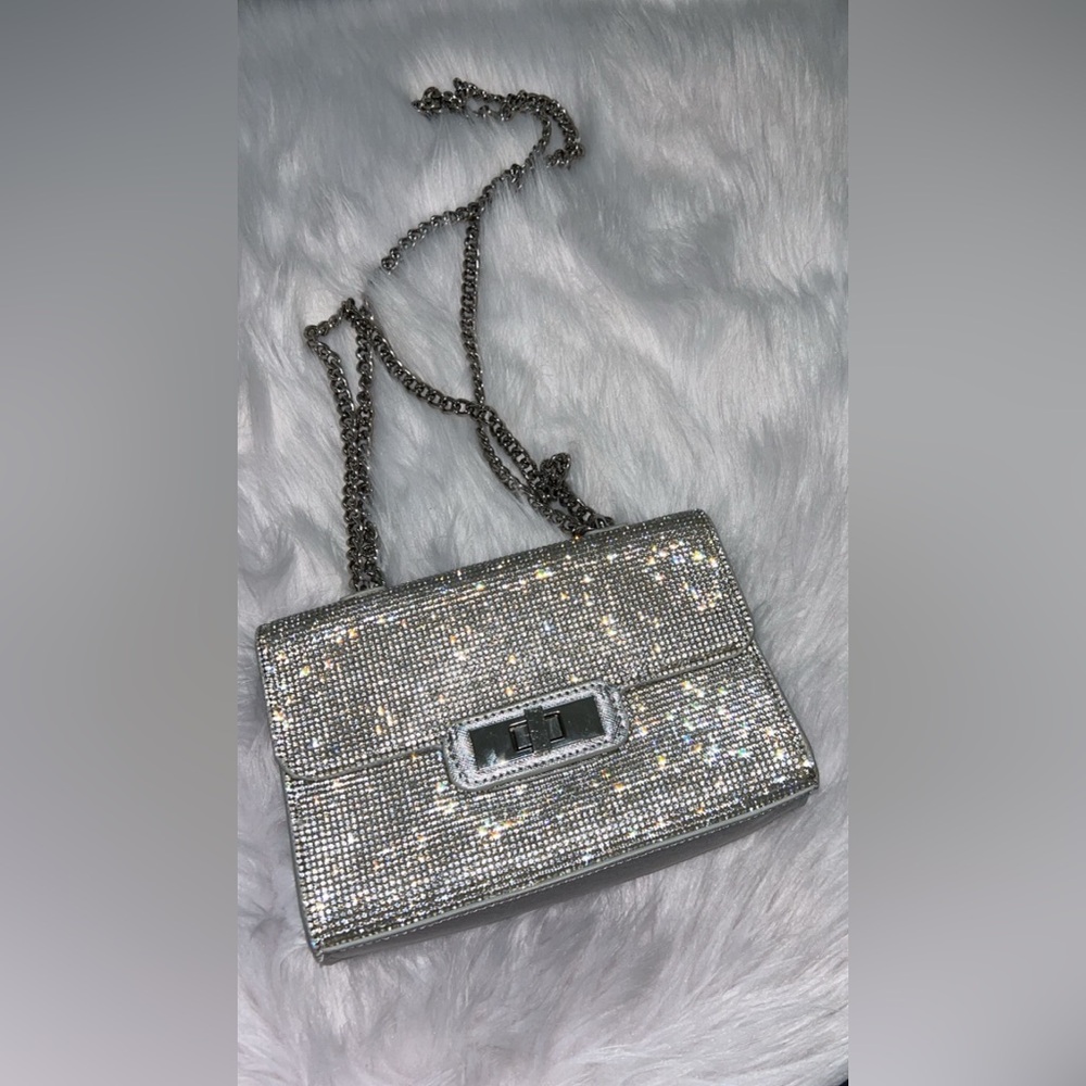Silver rhinestone Evening Bag